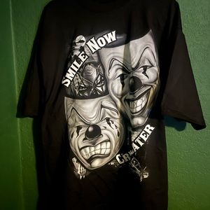 Smile now cry later graphic t shirt